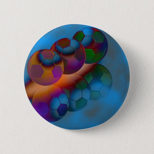 サッカーボール 缶バッジ (正面)