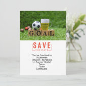 サッカーボール 誕生日パーティーの日程を保存  招待状 (スタンド正面)