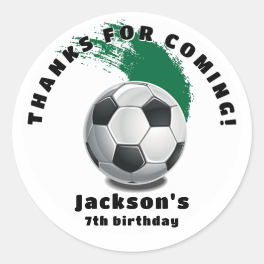 サッカーボール 誕生日 ステッカー (正面)