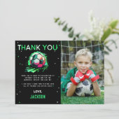 サッカーボール 誕生日 写真 ありがとうカード サンキューカード (スタンド正面)