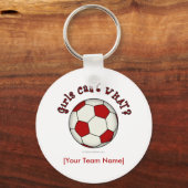 サッカーボール（赤） キーホルダー (正面)