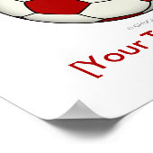 サッカーボール（赤） ポスター (角)