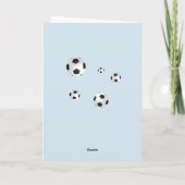 サッカーボール 青い 子供 男の子 楽しい誕生日 カード (裏面)