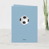 サッカーボール 青い 楽しい誕生日 カード (裏面)