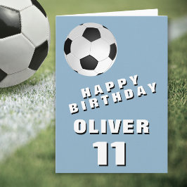 サッカーボール 青い 楽しい誕生日 カード