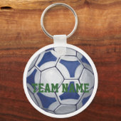 サッカーボール(青と白) キーホルダー (正面)