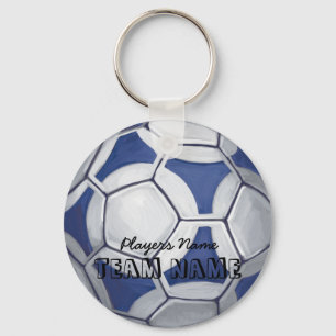 サッカーボール(青と白) キーホルダー