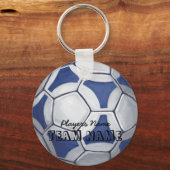 サッカーボール(青と白) キーホルダー (正面)