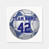 サッカーボール(青と白) スタンダードカクテルナプキン (正面)