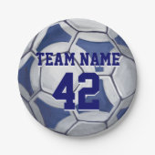 サッカーボール(青と白) ペーパープレート (正面)