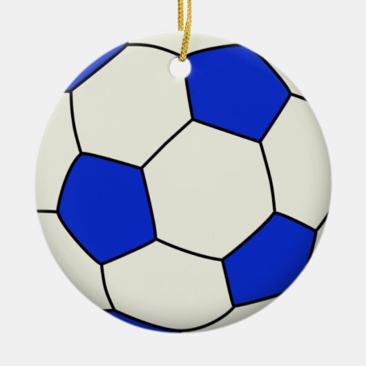 サッカーボール（青） セラミックオーナメント (正面)