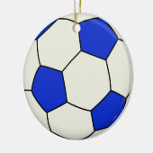 サッカーボール（青） セラミックオーナメント (左)
