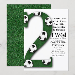 サッカーボール 2歳 誕生日パーティー 招待状