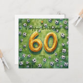 サッカーボール 60歳の誕生日 カード (正面/裏面インサイチュ)