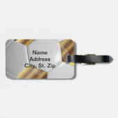 サッカーボール | DIY文字-金ゴールド ラゲッジタグ (裏面横)