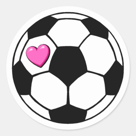 サッカーボール(Pnk Hrt) ラウンドシール (正面)