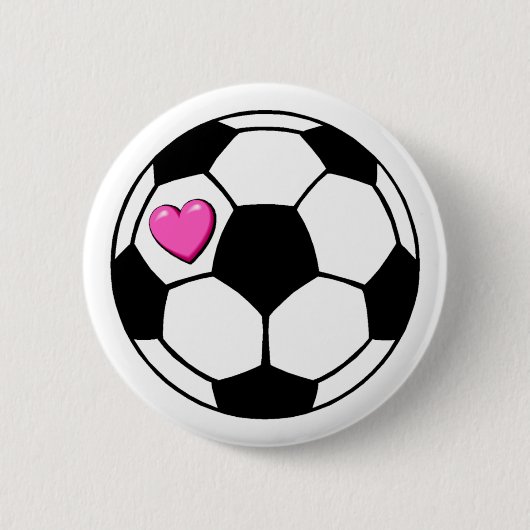 サッカーボール(Pnk Hrt) 缶バッジ (正面)