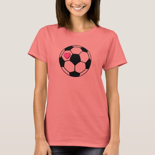 サッカーボール(Pnk Hrt) Tシャツ (正面)