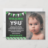 サッカーボールAny Ageフォト誕生日 サンキューカード (正面)