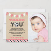 サッカーボールAny Ageフォト誕生日 サンキューカード (正面)