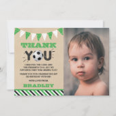 サッカーボールAny Ageフォト誕生日 サンキューカード (正面)