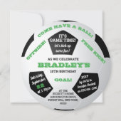 サッカーボールAny Age誕生日 招待状 (正面)