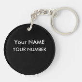 サッカーボールIDラベルまたはパーソナライズされた文字キーチェーン キーホルダー (裏面)
