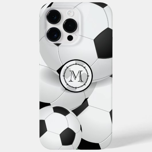 サッカーボールiPhoneケース（モノグラム） Case-Mate iPhoneケース (裏面)