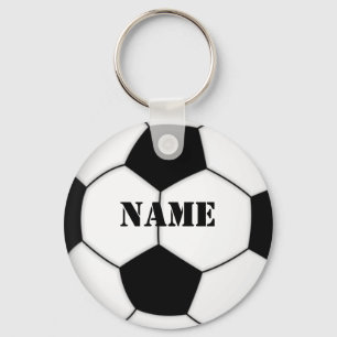 サッカーボールKEYCHAINは名前と個人化なります キーホルダー