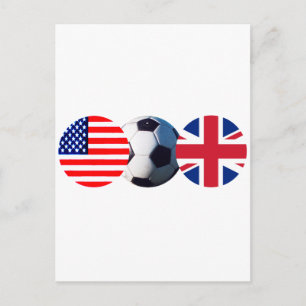 サッカーボールUK&USA、MUSEUMザズレに旗を振る ポストカード