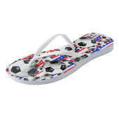 サッカーボールUSA赤白青スターとストライプ ビーチサンダル (アングル)