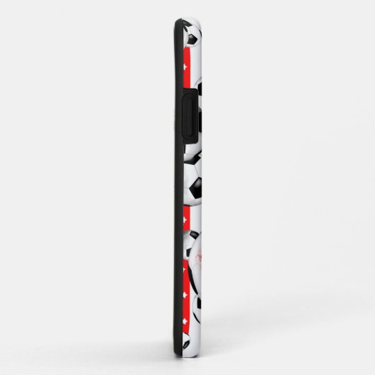 サッカーボールUSA赤白青スターとストライプ Case-Mate iPhoneケース (裏面/右)