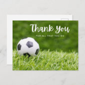 サッカーボ感謝していールですべての作業が緑で  ポストカード (正面/裏面)