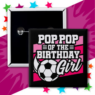 サッカーポップ・アートのパーティーポップ・アートの誕生日女子 缶バッジ