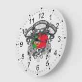 サッカーポルトガル ラージ壁時計 (傾斜)