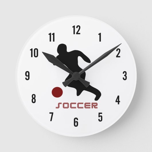 サッカーマッチクロック ラウンド壁時計 (正面)