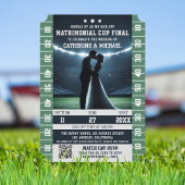 サッカーマッチチケットQRコード結婚とRSVP 招待状