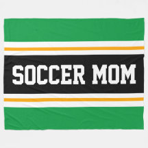 サッカーママおもしろいグリーンブラックイエローレーシングストライプズ