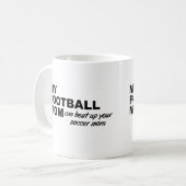 サッカーママおもしろマグカップ コーヒーマグカップ (正面左)