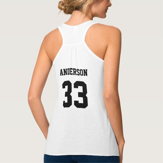 サッカーママかわいい名前パーソナライズされたサッカー タンクトップ (裏面)