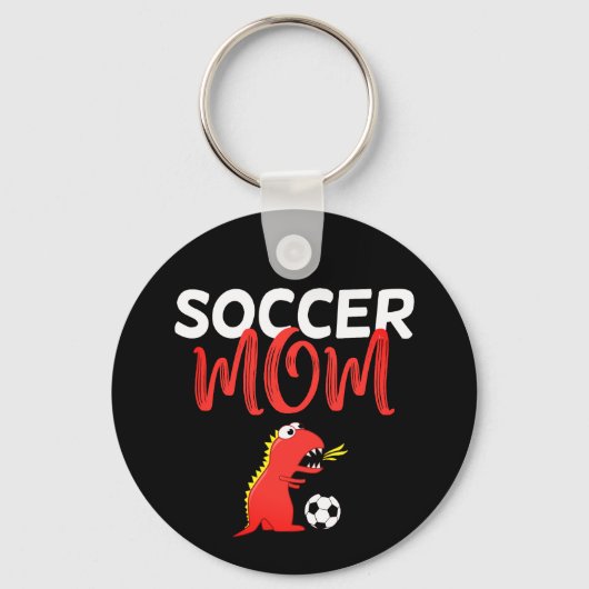 サッカーママかわいいTレックス恐竜 キーホルダー (正面)