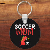 サッカーママかわいいTレックス恐竜 キーホルダー (正面)