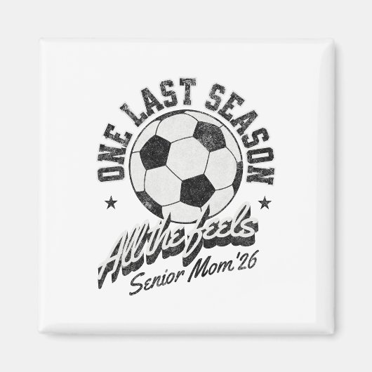 サッカーママの卒業 2026 ダストレスデザイン マグネット (正面)