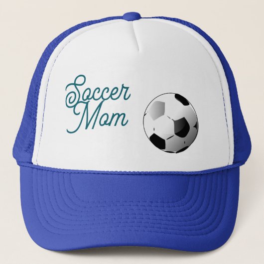 サッカーママキャップ 青と白 キャップ (正面)