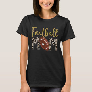 サッカーママサッカーヒョウ金ゴールド付きハート Tシャツ