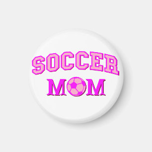 サッカーママスケッチと文字オールピンク マグネット