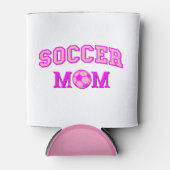 サッカーママスケッチと文字オールピンク 缶クーラー (正面)