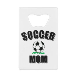 サッカーママスケッチ及び文字 クレジットカード栓抜き