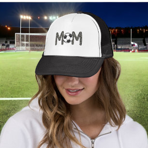 サッカーママトレンディー水玉模様サッカーボールカスタム キャップ