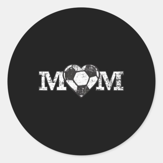 サッカーママハートシンプルファン ラウンドシール (正面)